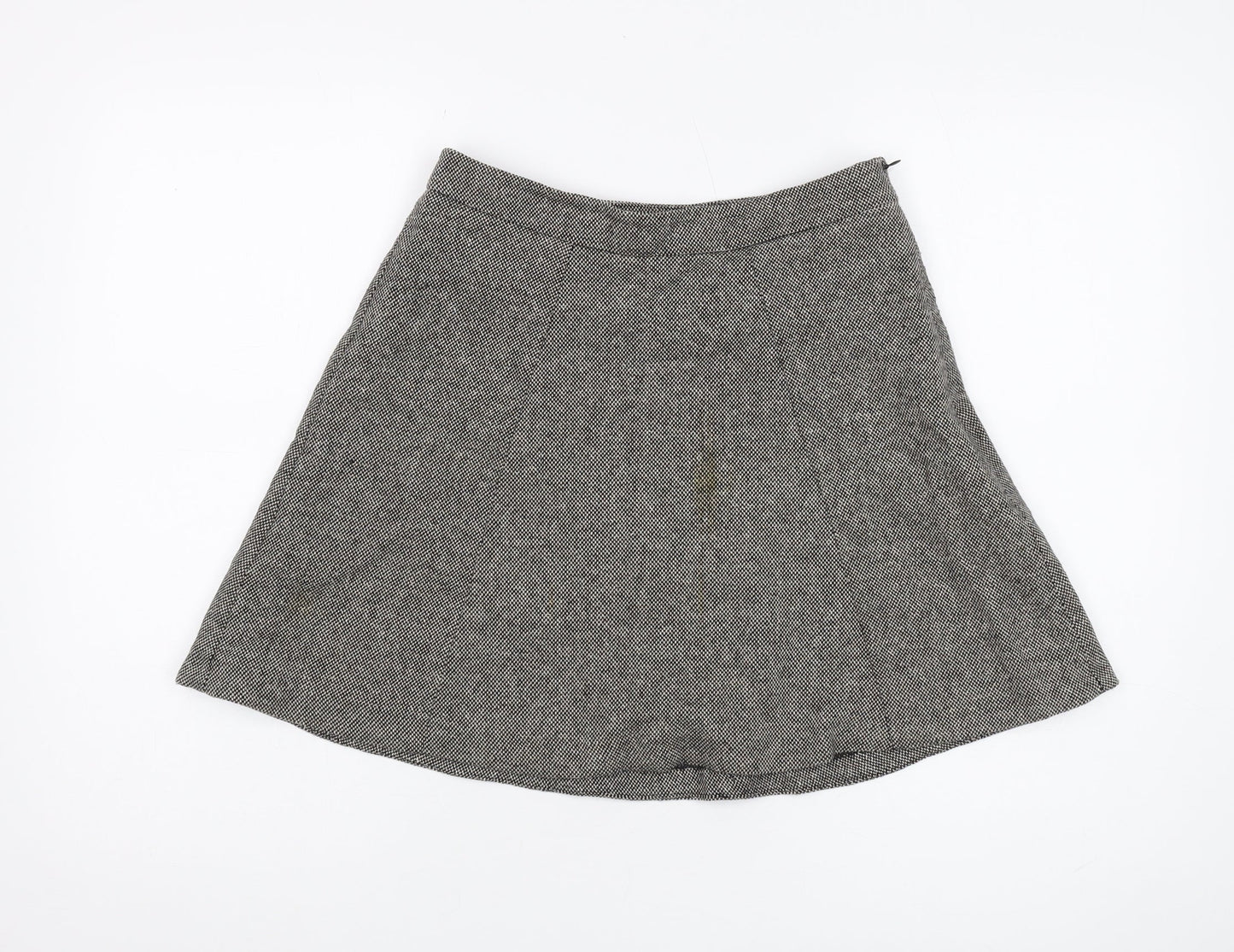 French Connection Women's Grey A-Line Herringbone Skirt