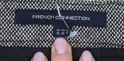 French Connection Women's Grey A-Line Herringbone Skirt