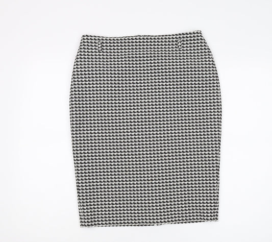 Marks and Spencer Women's Black & White Geometric Pencil Skirt