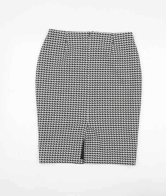 Marks and Spencer Women's Black & White Geometric Pencil Skirt