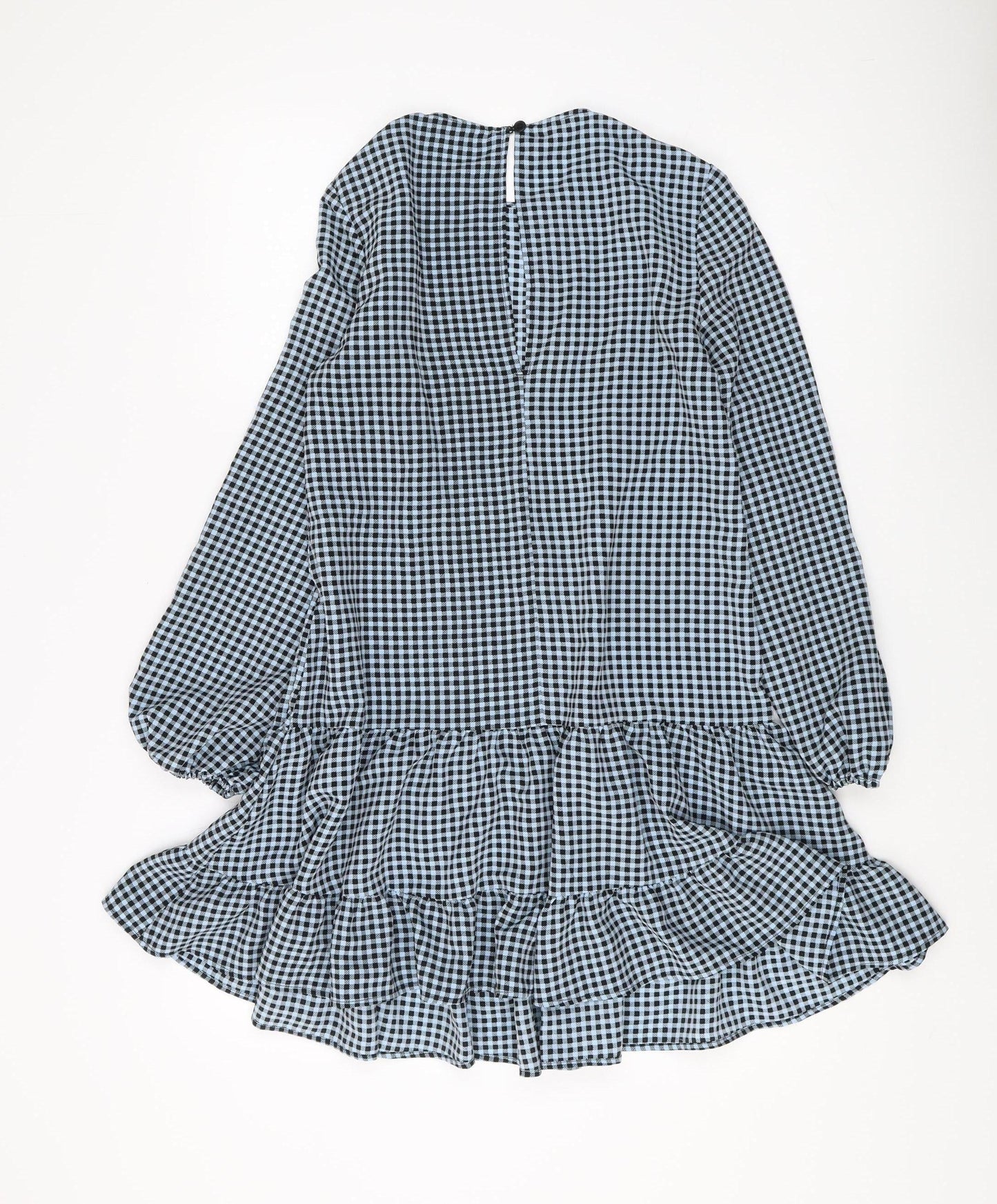 Topshop Women's Black Check Ruffle Dress Size 6