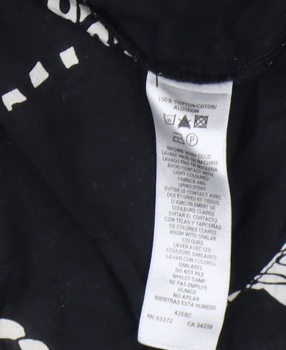 French Connection Women's Black Floral Blouse - Size 6