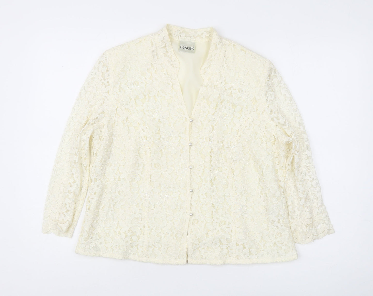 Womens UK Size 14 Eastex Ivory Lace Blouse