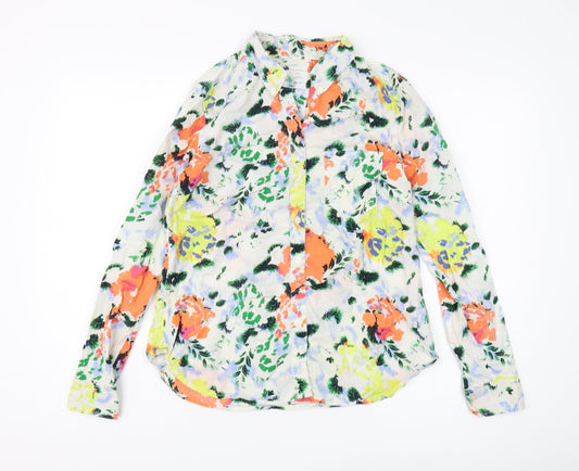 Womens UK Size S Gap Multicoloured Basic Button-Up