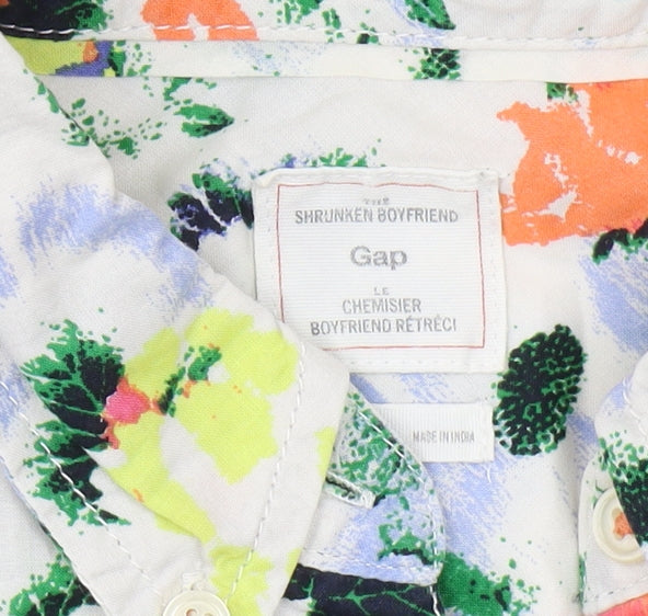 Womens UK Size S Gap Multicoloured Basic Button-Up