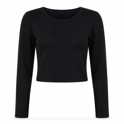 PrettyLittleThing Women's Black Cropped Top Size 10