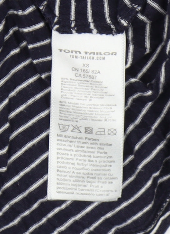 Womens UK Size XS TOM TAILOR Black Basic T-Shirt