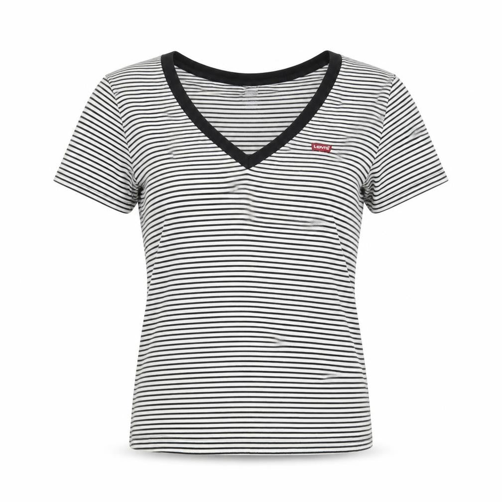 Womens UK Size XS Levi's Black Ringer T-Shirt