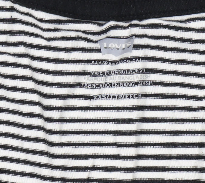 Womens UK Size XS Levi's Black Ringer T-Shirt