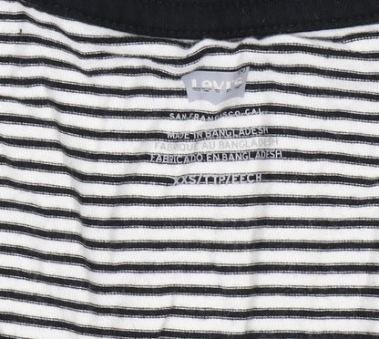 Womens UK Size XS Levi's Black Ringer T-Shirt