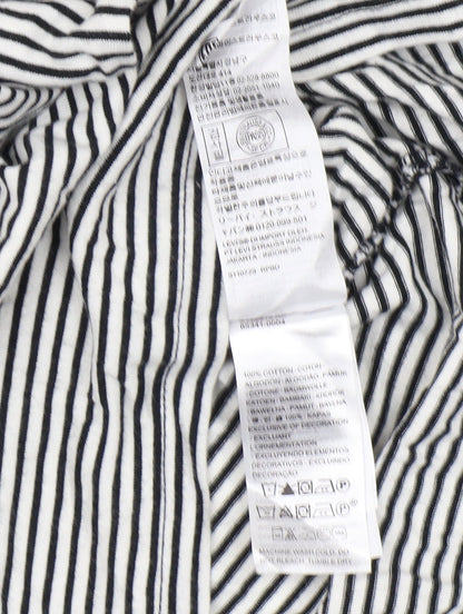 Womens UK Size XS Levi's Black Ringer T-Shirt