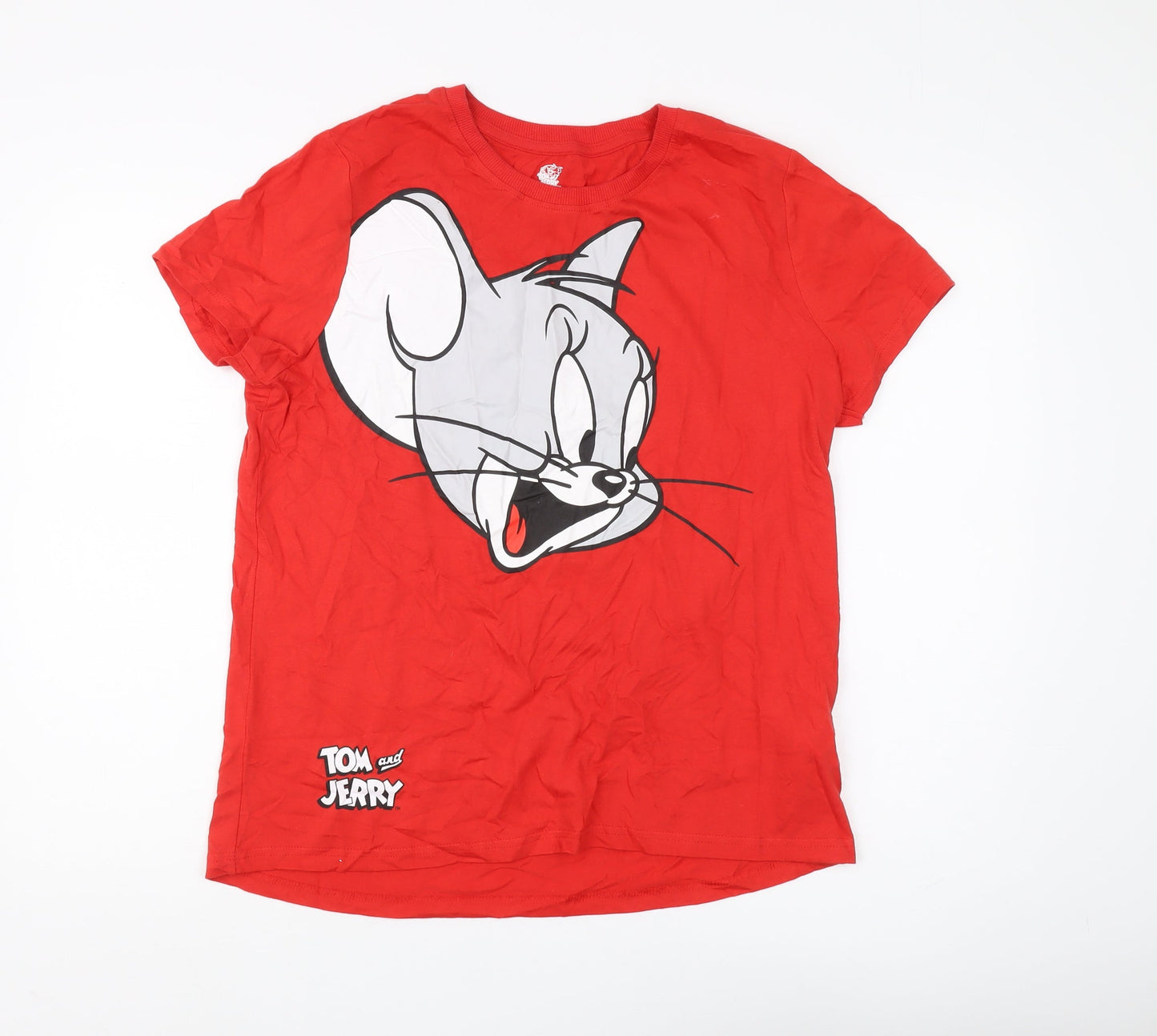 Tom and Jerry Red Unisex T-Shirt M Casual Cartoon