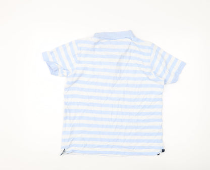 James Pringle Men's Blue Striped Polo Shirt S