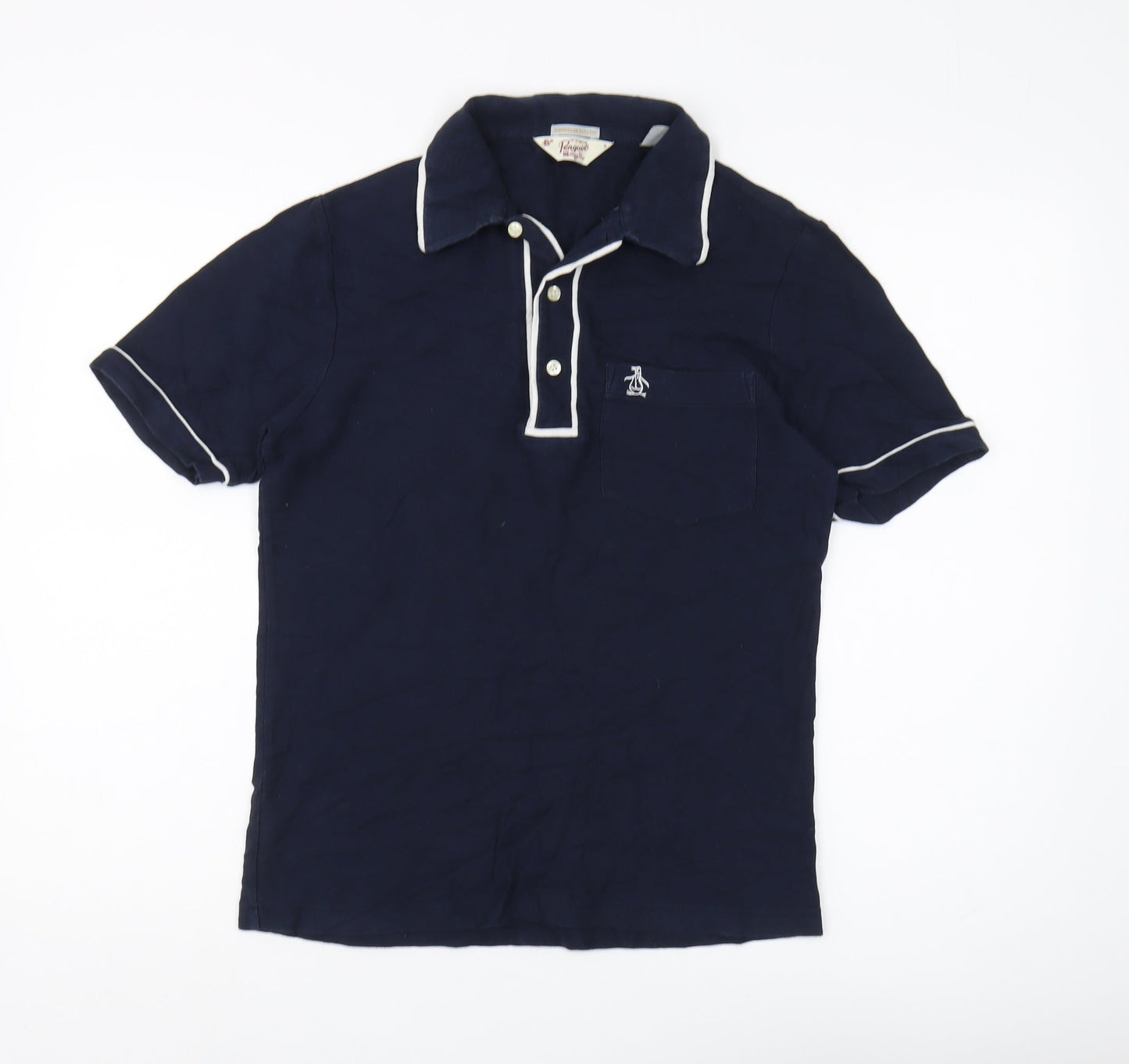 Penguin Men's Blue Slim Fit Polo Shirt - Size S