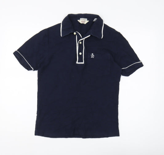 Penguin Men's Blue Slim Fit Polo Shirt - Size S