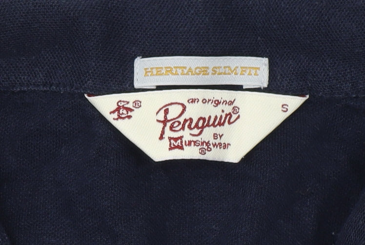 Penguin Men's Blue Slim Fit Polo Shirt - Size S