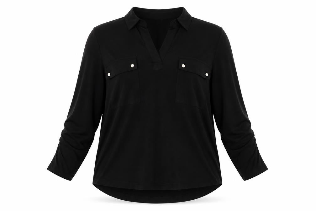 Womens UK Size XL Jones New York Black Basic Button-Up