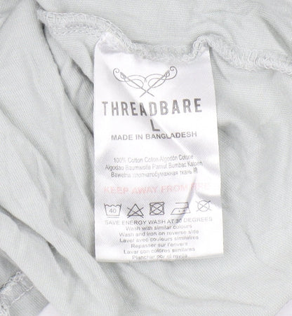 Threadbare Men's Grey Striped T-Shirt, Large