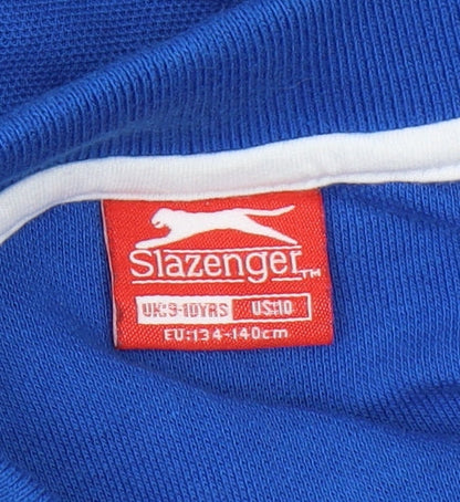 Slazenger Boys Blue Polo Shirt, 9-10 Years, Short Sleeve