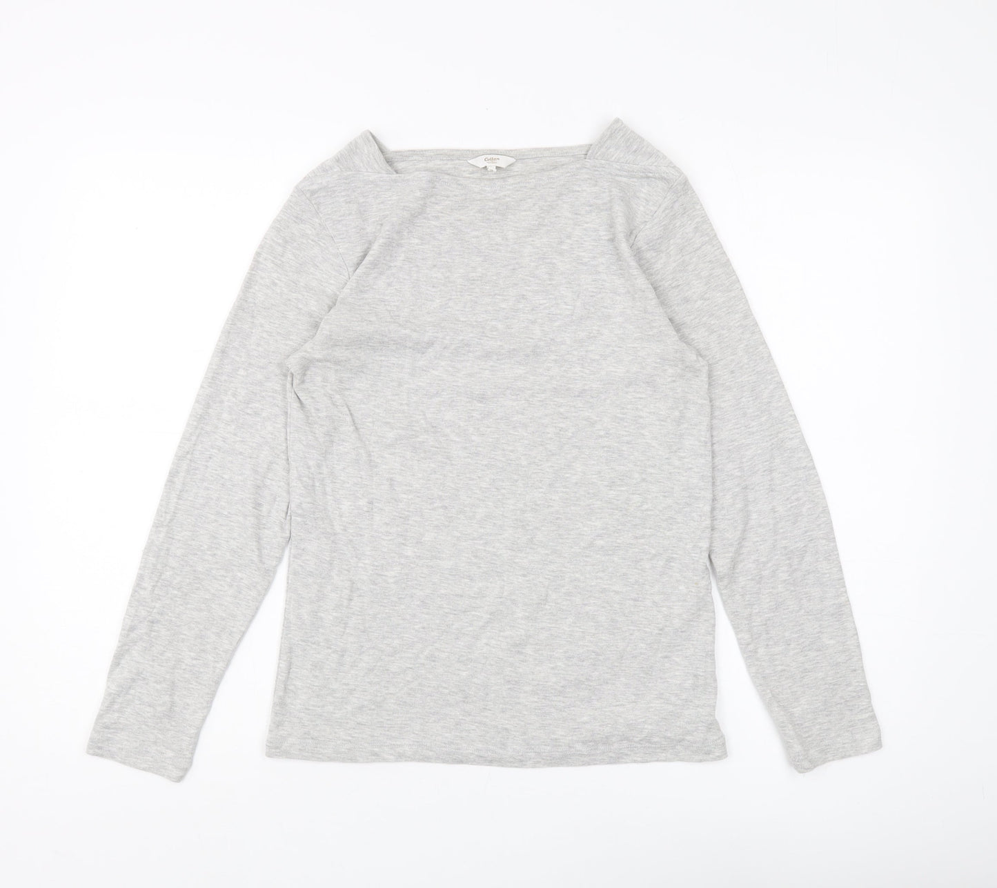 Womens UK Size 10 Cotton Traders Grey Basic T-Shirt