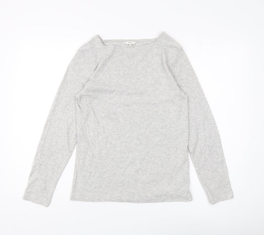 Womens UK Size 10 Cotton Traders Grey Basic T-Shirt