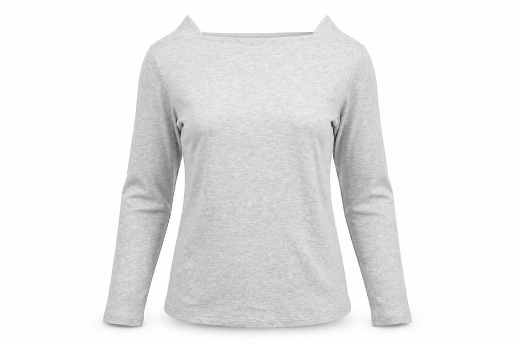 Womens UK Size 10 Cotton Traders Grey Basic T-Shirt