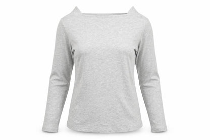 Womens UK Size 10 Cotton Traders Grey Basic T-Shirt