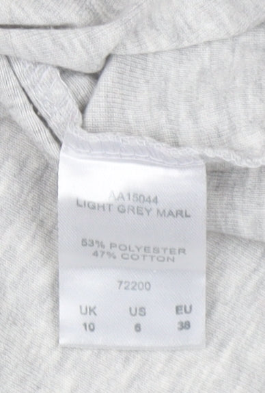 Womens UK Size 10 Cotton Traders Grey Basic T-Shirt