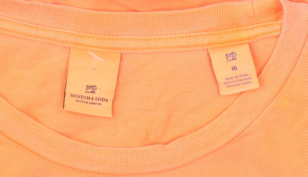 Unisex Adults UK Size 16 Scotch & Soda Orange  T-Shirt