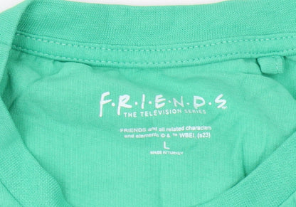 Mens UK Size L Friends Green  T-Shirt