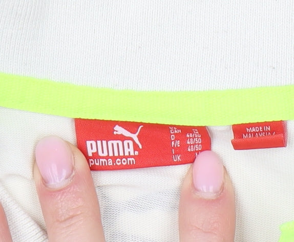 Puma Men's Beige Polo Shirt Size 19 with Logo Accent