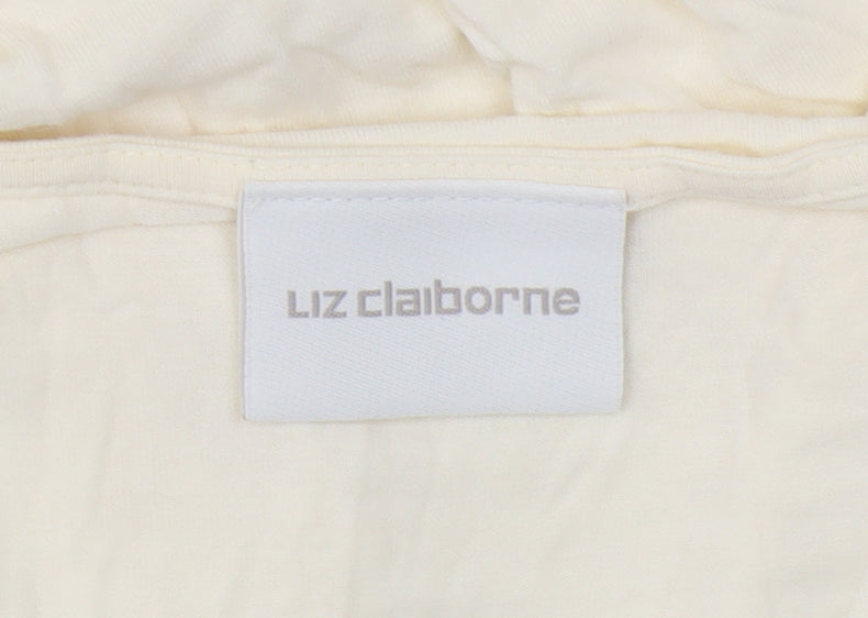 Liz Claiborne Women's Ivory Ruffle T-Shirt S