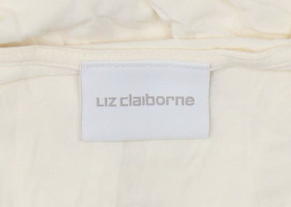 Liz Claiborne Women's Ivory Ruffle T-Shirt S