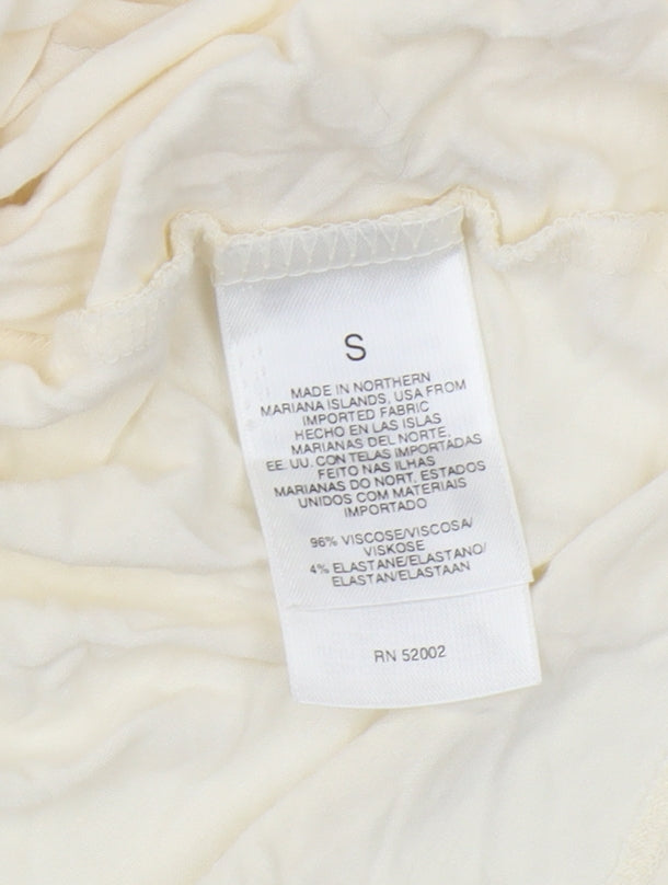 Liz Claiborne Women's Ivory Ruffle T-Shirt S