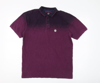 Le Breve Men's Purple Polo Medium Short Sleeve