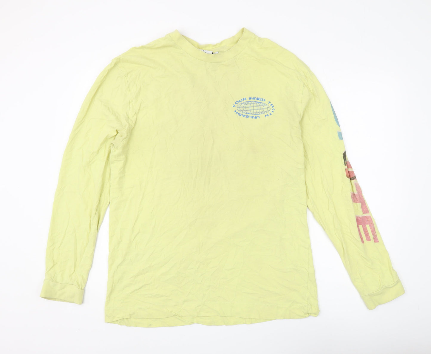 Mens UK Size L COLLUSION Yellow  T-Shirt