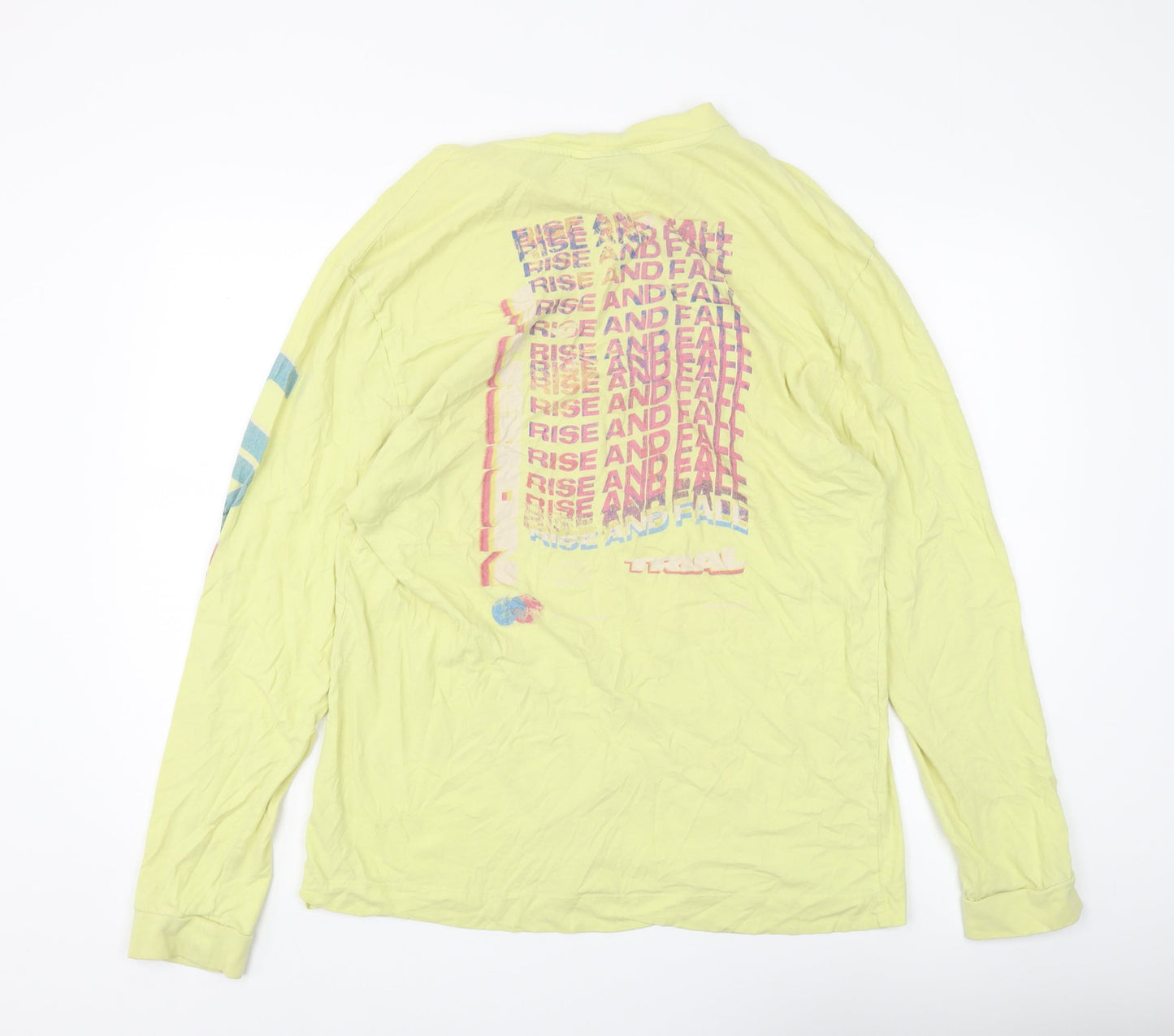 Mens UK Size L COLLUSION Yellow  T-Shirt