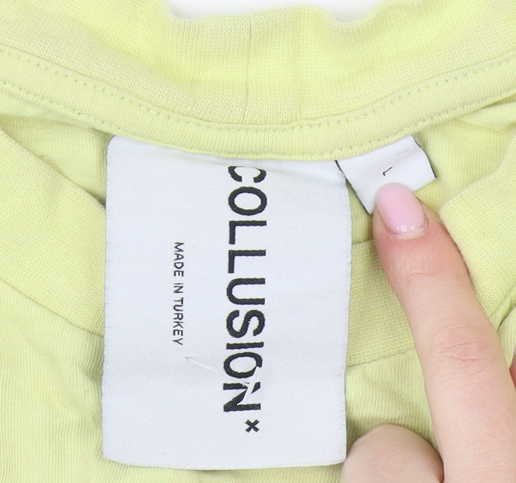 Mens UK Size L COLLUSION Yellow  T-Shirt