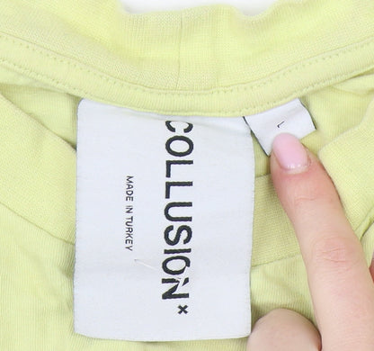 Mens UK Size L COLLUSION Yellow  T-Shirt