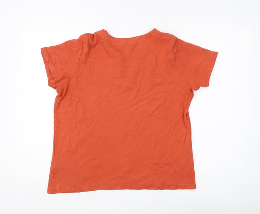 ISLE Women's Orange V-Neck T-Shirt, Size M
