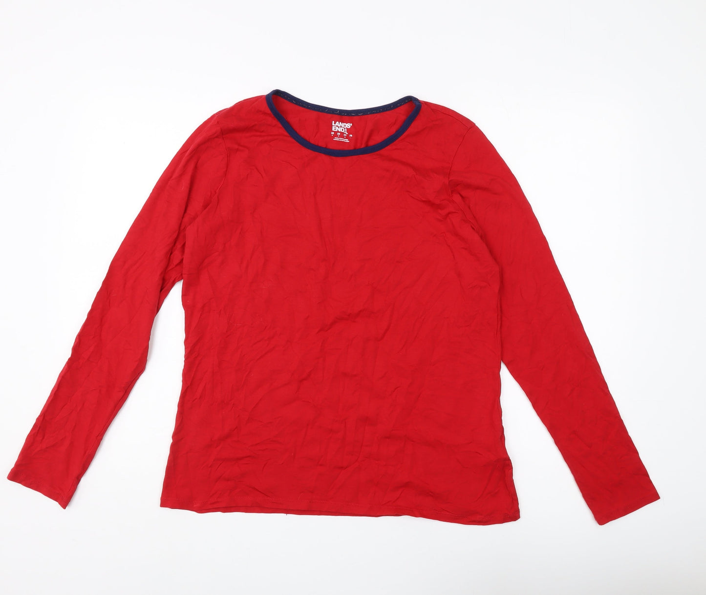 Lands' End Women's Red Long Sleeve Top M