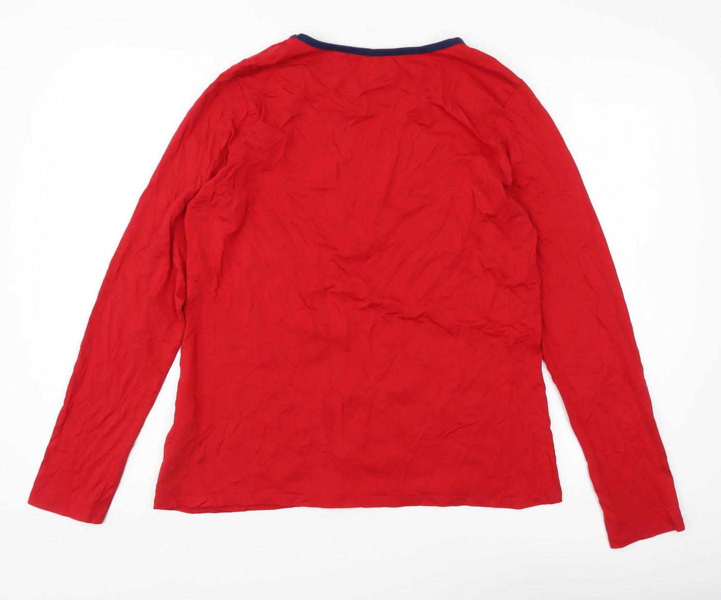 Lands' End Women's Red Long Sleeve Top M