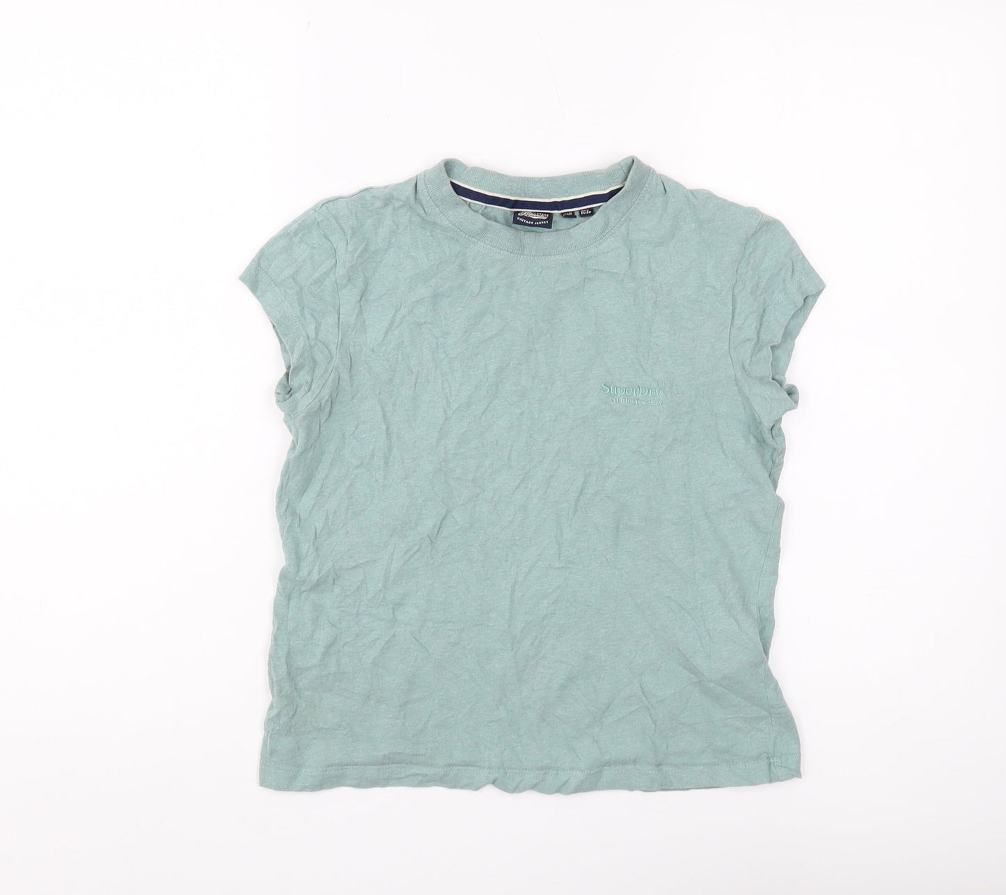 Womens UK Size 10 Superdry Green Jersey T-Shirt