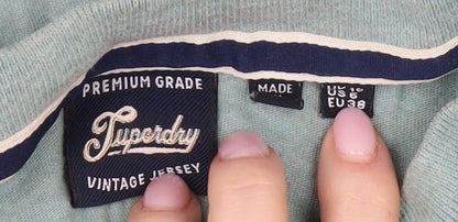 Womens UK Size 10 Superdry Green Jersey T-Shirt