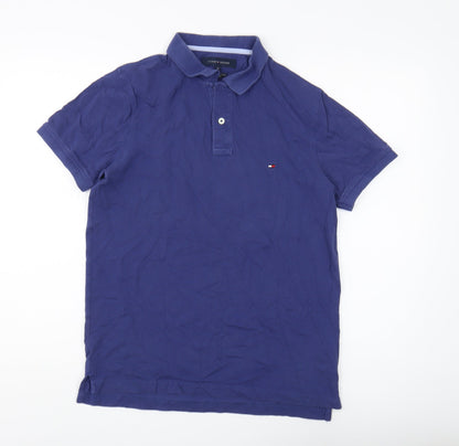 Tommy Hilfiger Men's Blue Slim Fit Polo, Medium