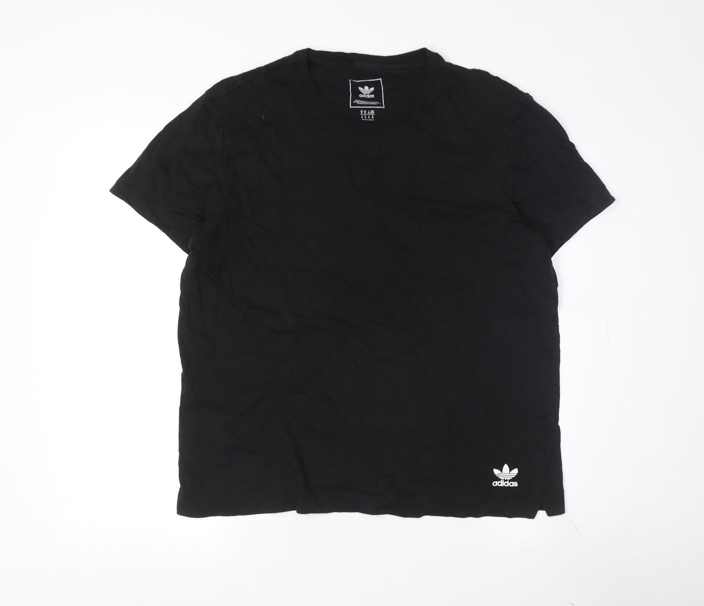 Adidas Men's Black Cotton Crew Neck T-Shirt M