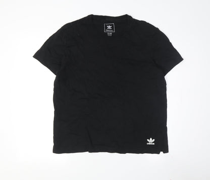 Adidas Men's Black Cotton Crew Neck T-Shirt M