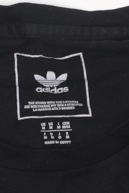 Adidas Men's Black Cotton Crew Neck T-Shirt M