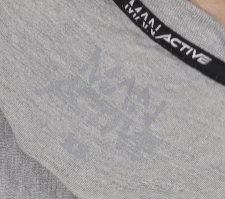 MAN Active Men's Grey XS Crew Neck T-Shirt