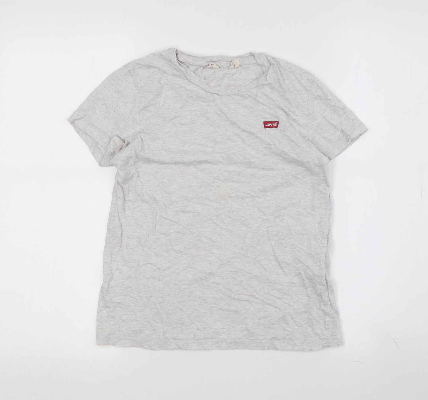 Levi's Boys Grey XS Logo T-Shirt Crew Neck Casual